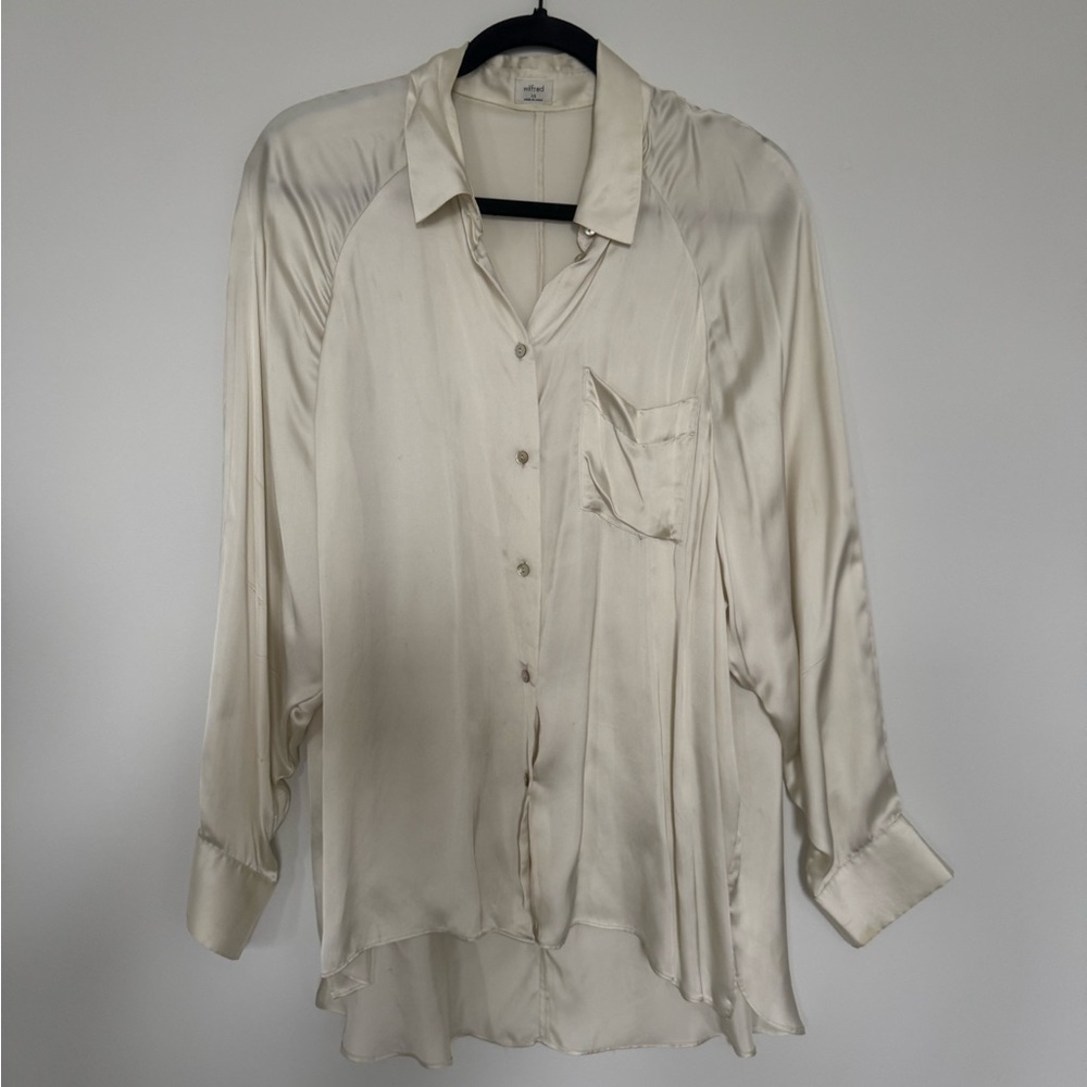 Wilfred Aritzia satin blouse